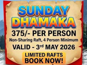 sunday dhamaka 375 per person non sharing raft