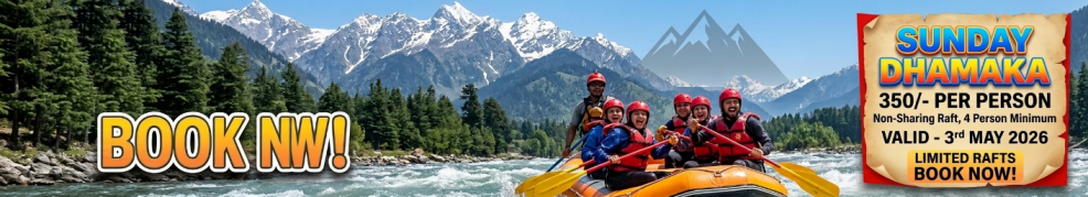 sunday dhamaka 350 per person non sharing rafts in kullu Manali