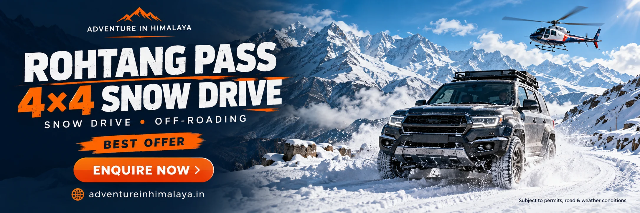 Adventure in Himalaya snow-drive promotional artwork